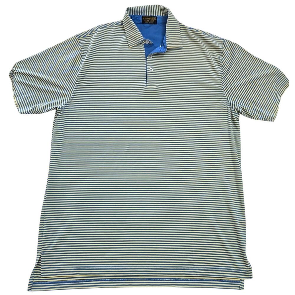 Duke University Golf Club Men’s Large Blue Yellow Short Sleeve Polo